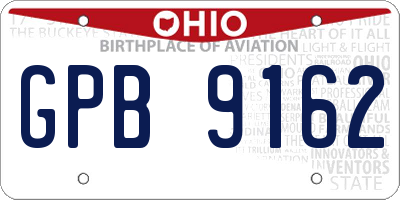 OH license plate GPB9162