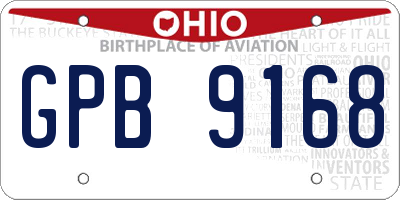 OH license plate GPB9168