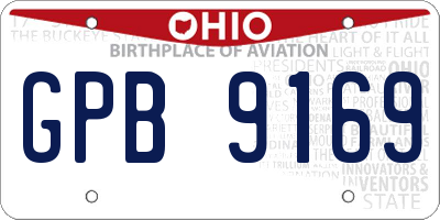 OH license plate GPB9169