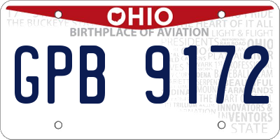 OH license plate GPB9172