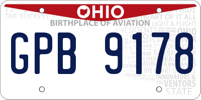 OH license plate GPB9178
