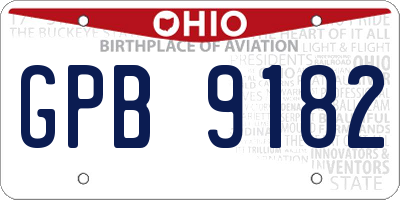 OH license plate GPB9182