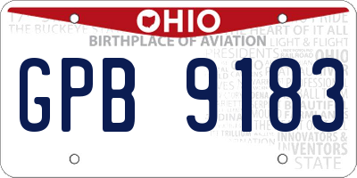 OH license plate GPB9183