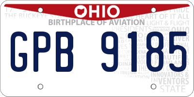 OH license plate GPB9185