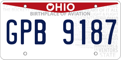 OH license plate GPB9187