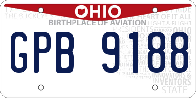 OH license plate GPB9188