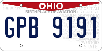 OH license plate GPB9191