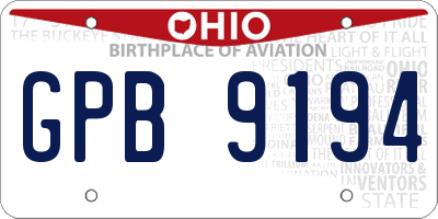 OH license plate GPB9194