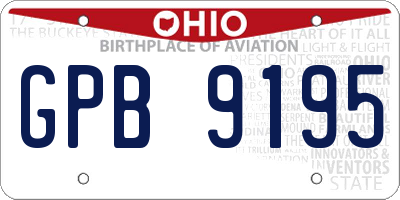 OH license plate GPB9195
