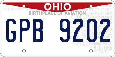 OH license plate GPB9202