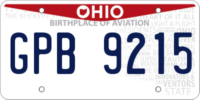 OH license plate GPB9215