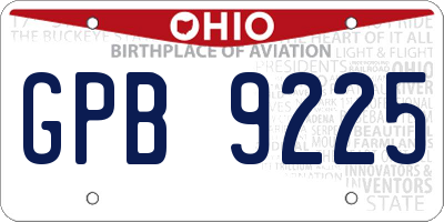 OH license plate GPB9225