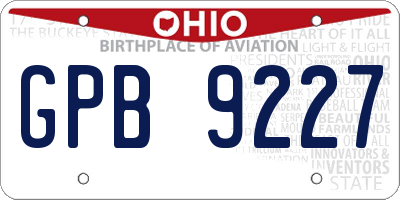 OH license plate GPB9227