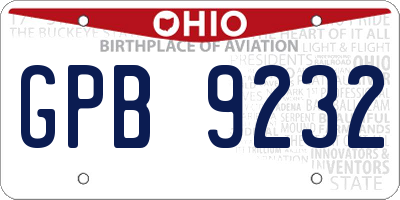 OH license plate GPB9232