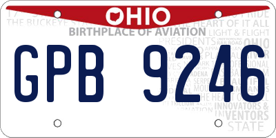 OH license plate GPB9246