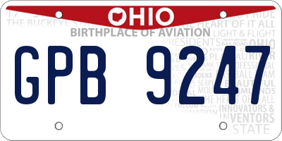 OH license plate GPB9247