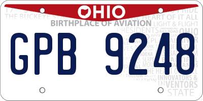 OH license plate GPB9248