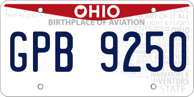 OH license plate GPB9250