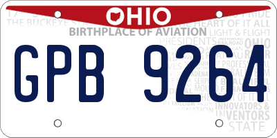 OH license plate GPB9264
