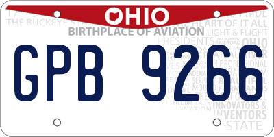 OH license plate GPB9266