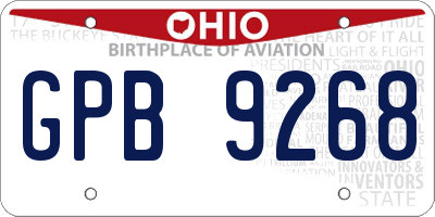OH license plate GPB9268