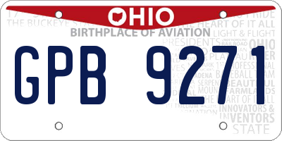 OH license plate GPB9271