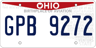 OH license plate GPB9272