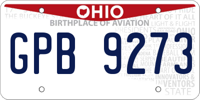 OH license plate GPB9273
