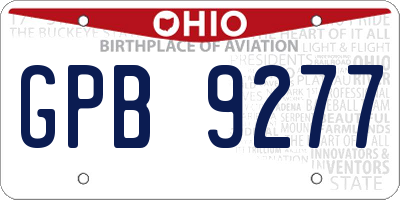 OH license plate GPB9277