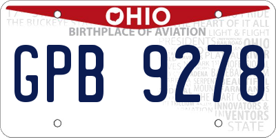 OH license plate GPB9278