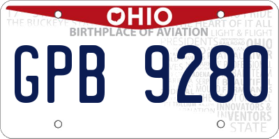 OH license plate GPB9280