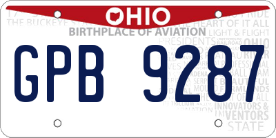 OH license plate GPB9287