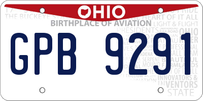 OH license plate GPB9291