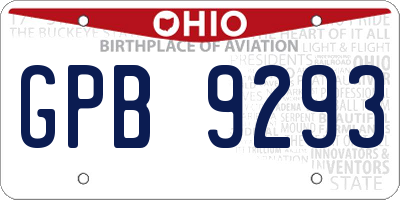 OH license plate GPB9293