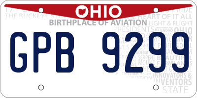 OH license plate GPB9299
