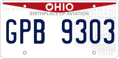 OH license plate GPB9303