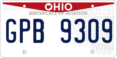 OH license plate GPB9309