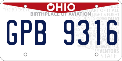 OH license plate GPB9316