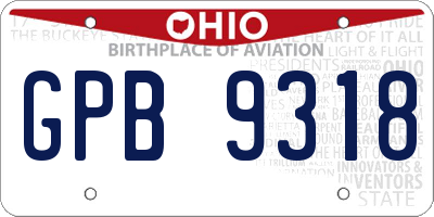 OH license plate GPB9318