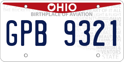 OH license plate GPB9321