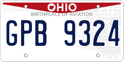 OH license plate GPB9324