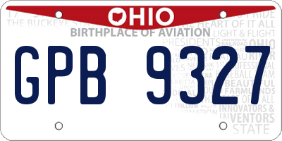 OH license plate GPB9327