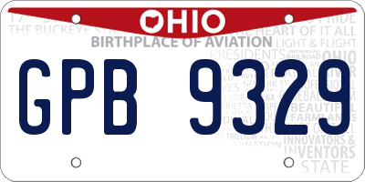 OH license plate GPB9329