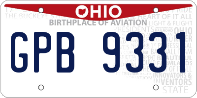 OH license plate GPB9331