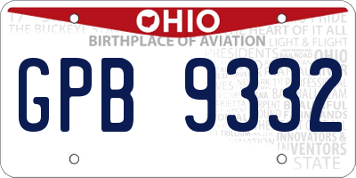 OH license plate GPB9332