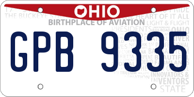 OH license plate GPB9335