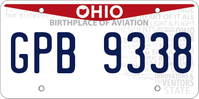 OH license plate GPB9338