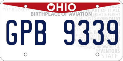 OH license plate GPB9339