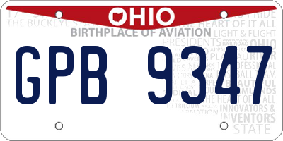 OH license plate GPB9347