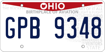 OH license plate GPB9348